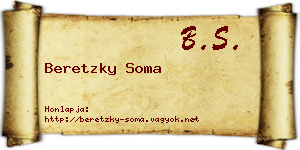 Beretzky Soma névjegykártya